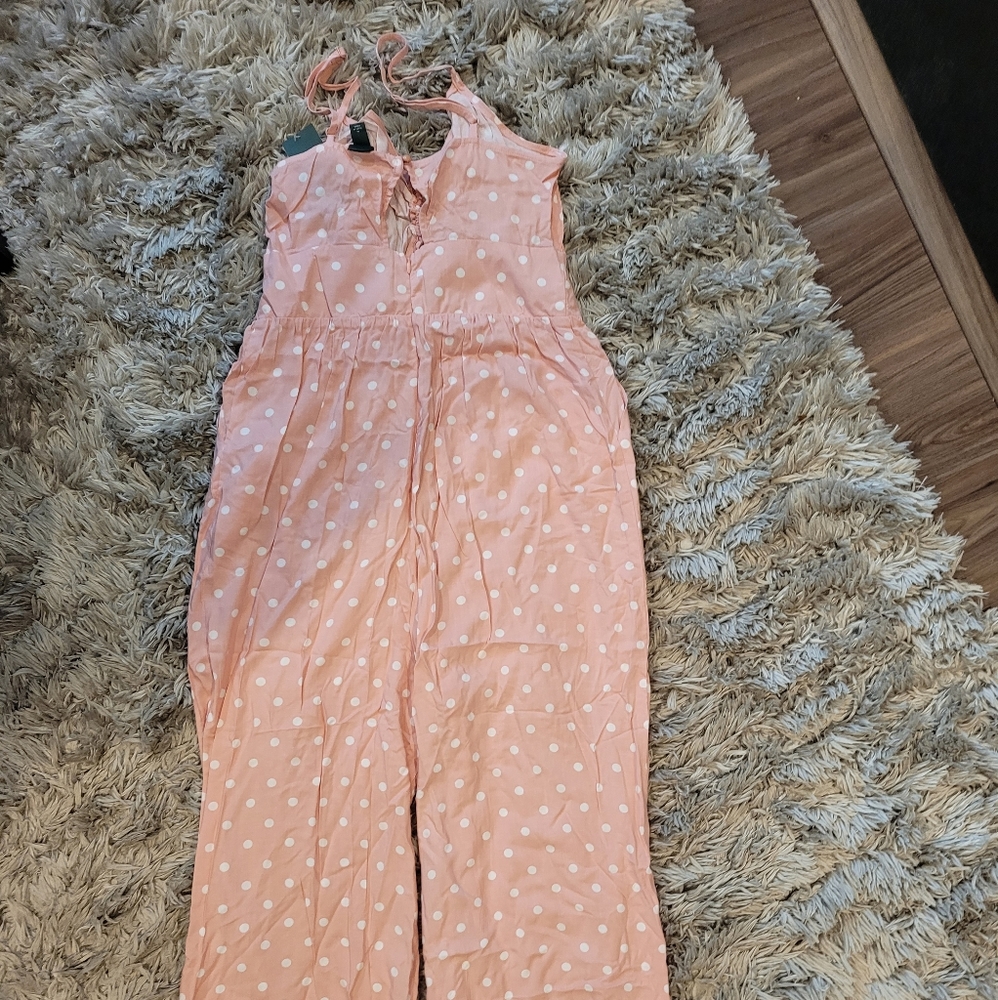 Pink and white polka dot speghetti strap jumper